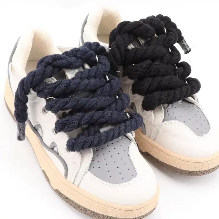 1 paire de lacets ronds colorés 1CM plus épais coton lacet course baskets lacets 100/120/140/160CM b
