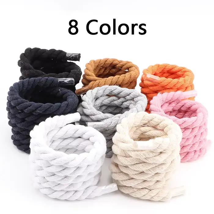 1 paire de lacets ronds colorés 1CM plus épais coton lacet course baskets lacets 100/120/140/160CM b