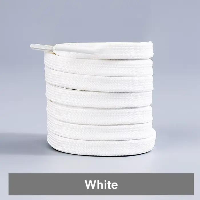 1 paire de lacets de chaussures noirs et blancs, plats, Double tissage, antidérapants, en Polyester,