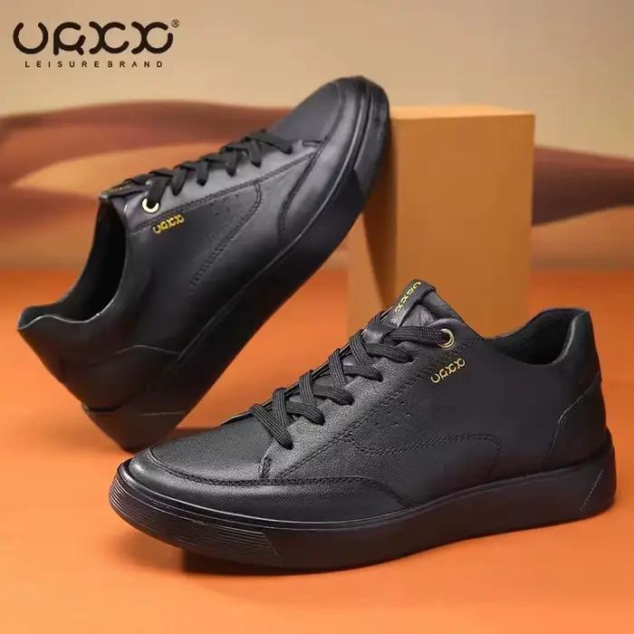 Chaussures respirantes en cuir véritable pour hommes, baskets décontractées à lacets, mode, nouveau