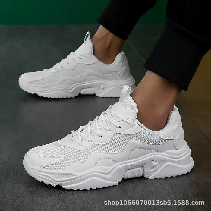 Chaussures de course noires pour hommes, légères, respirantes, à la mode, pour papa, danse carrée, F