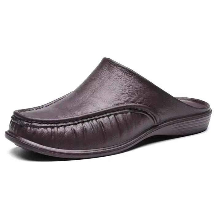 Mules d'été pour hommes, pantoufles décontractées à enfiler, sabots d'extérieur confortables en Faux