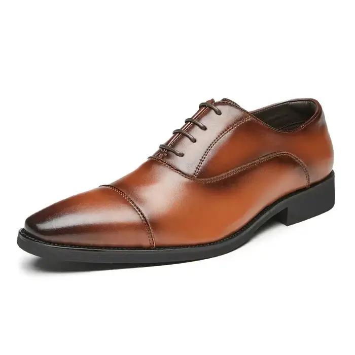 Chaussures richelieu en cuir véritable pour hommes, chaussures de styliste italiennes pour augmenter