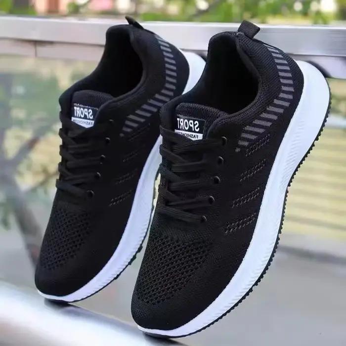 Chaussures de course décontractées pour hommes, chaussures de sport plates, design antidérapant, gri