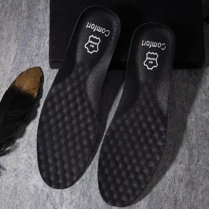 1 paire de semelles intérieures de chaussures en cuir pour pieds, Support d'arc, semelle orthopédiqu