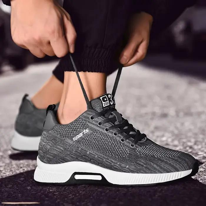 Chaussures de sport décontractées pour hommes, rehaussantes, avec semelle intérieure de 6 cm, respir