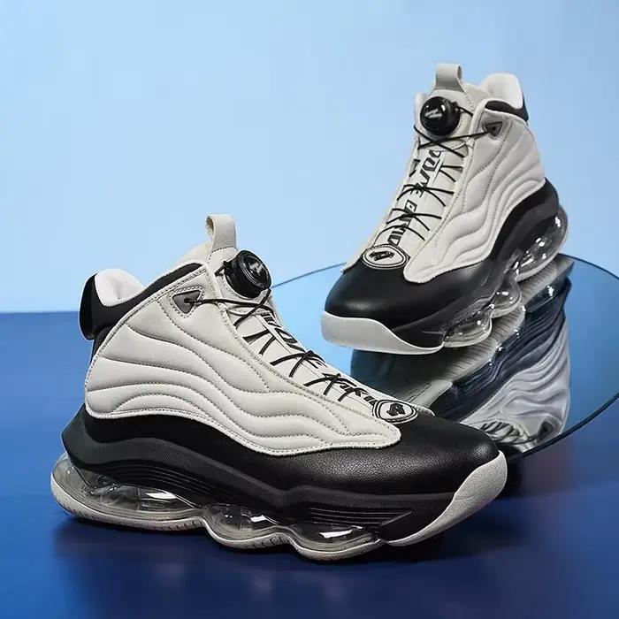 Chaussures de basketball montantes avec boucle rotative et coussin d'air, chaussures de sport pour a