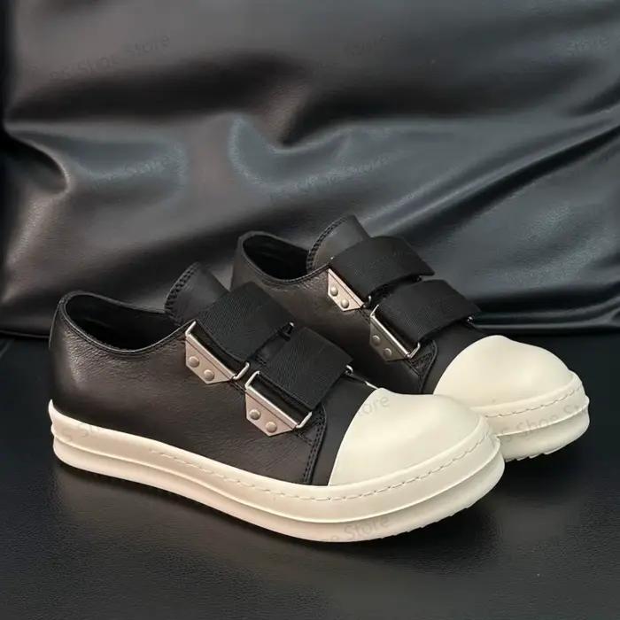 26 nouvelles baskets basses de luxe Ro, baskets en cuir noir de marque, semelle épaisse haut de gamm