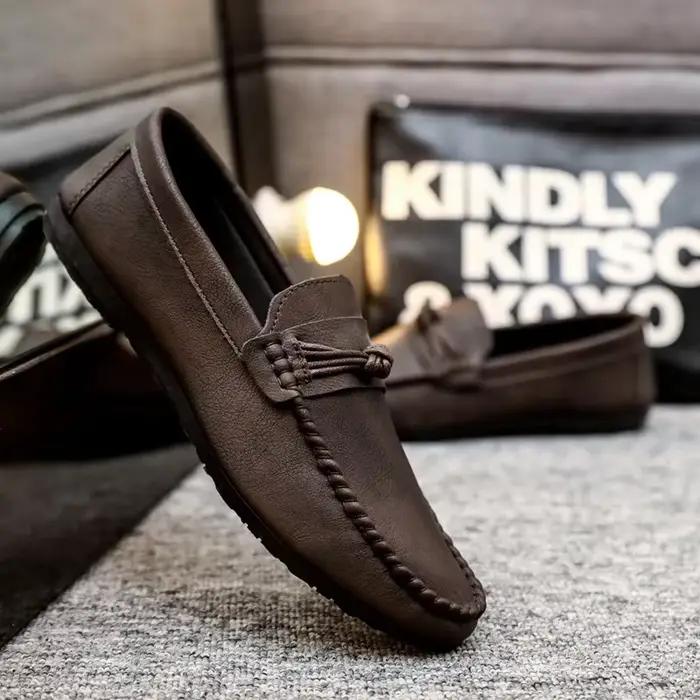 Mocassins Confortables à Enfiler pour Homme, Chaussures de Conduite, Décontractées, à la Mode, Polyv
