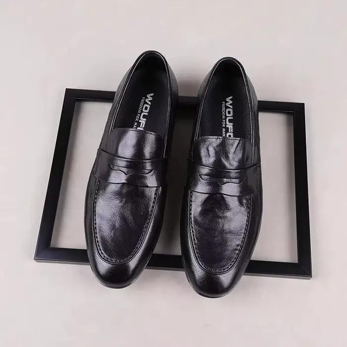 Nouvelles chaussures pour hommes, cuir véritable, style business décontracté, couvre-pied, faites à 