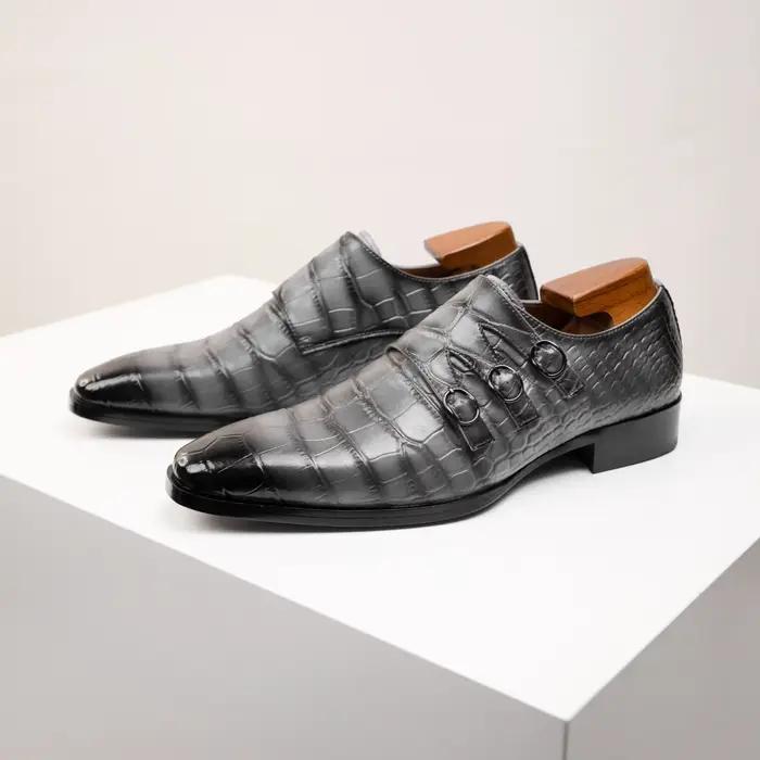 Mocassins en cuir respirant pour hommes, chaussures d'affaires décontractées, mocassins en relief, s