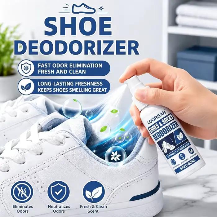 Spray désodorisant pour chaussures et chaussettes Loorsan, éliminateur d'odeurs de pieds, fraîcheur 