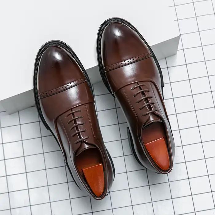 Chaussures en cuir tendance pour homme, de haute qualité, pour mariage, bureau, style brogue, chauss