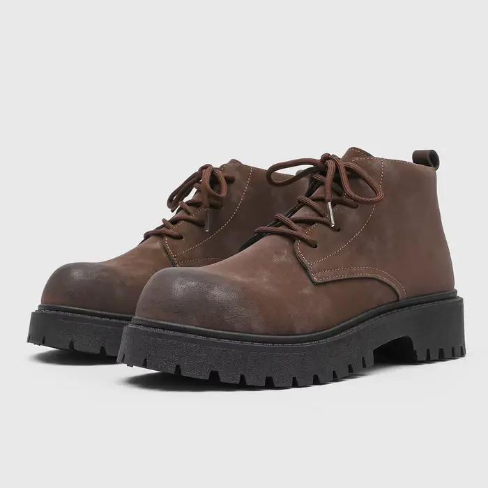 Chaussures Derby pour hommes, nouvelles chaussures à bout large pour hommes de Style automne-hiver a