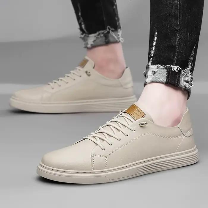 Marque italienne noir en cuir véritable Oxford chaussures unisexe chaussures décontractées à lacets 