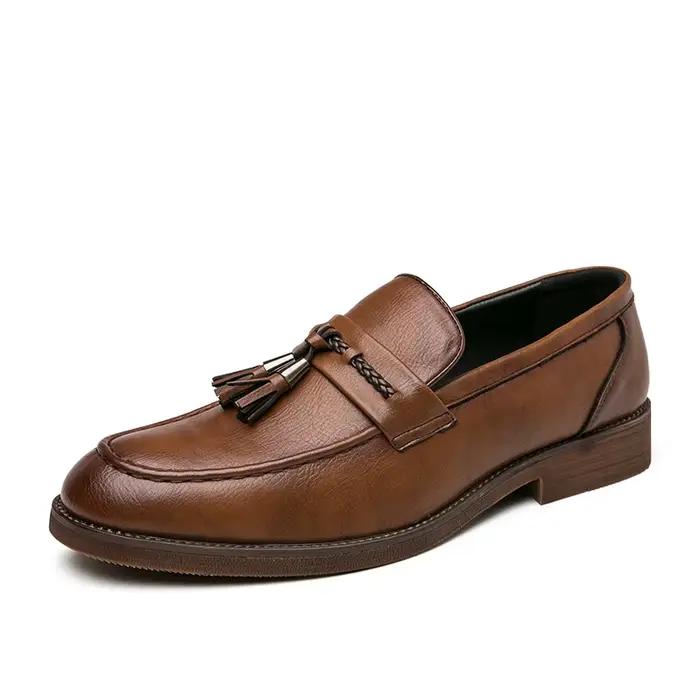 Mocassins décontractés pointus pour hommes, chaussures à franges ald-on, l'offre elles de boeuf, cha