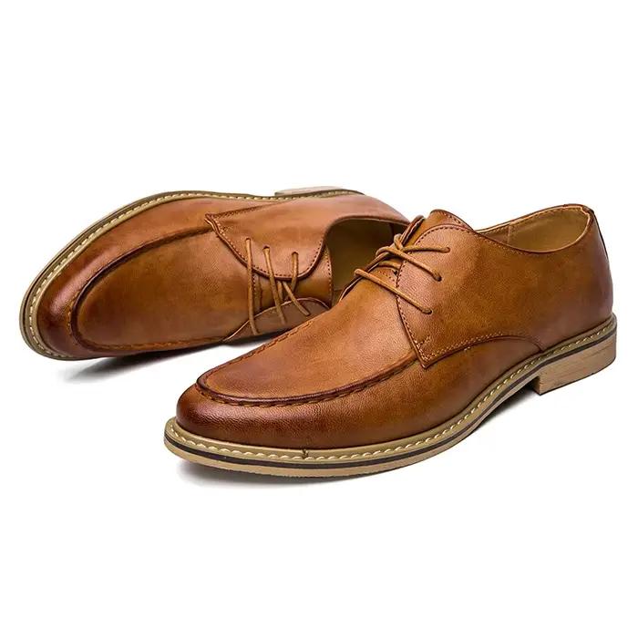 Chaussures derby en cuir à l'offre elles souples pour hommes, chaussures pointues pour mariage, robe