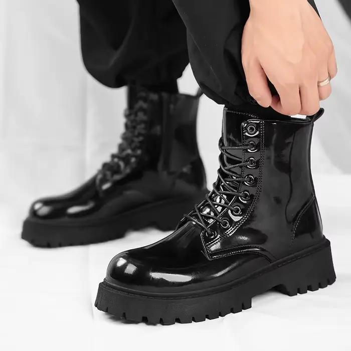 Bottes hautes pour hommes quatre saisons nouveaux styles mode semelle souple confort bottes de ville
