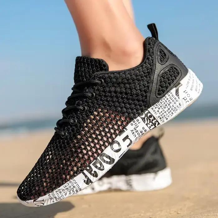 Haute qualité été hommes chaussures décontractées Aqua chaussures origine Air maille baskets mode mo