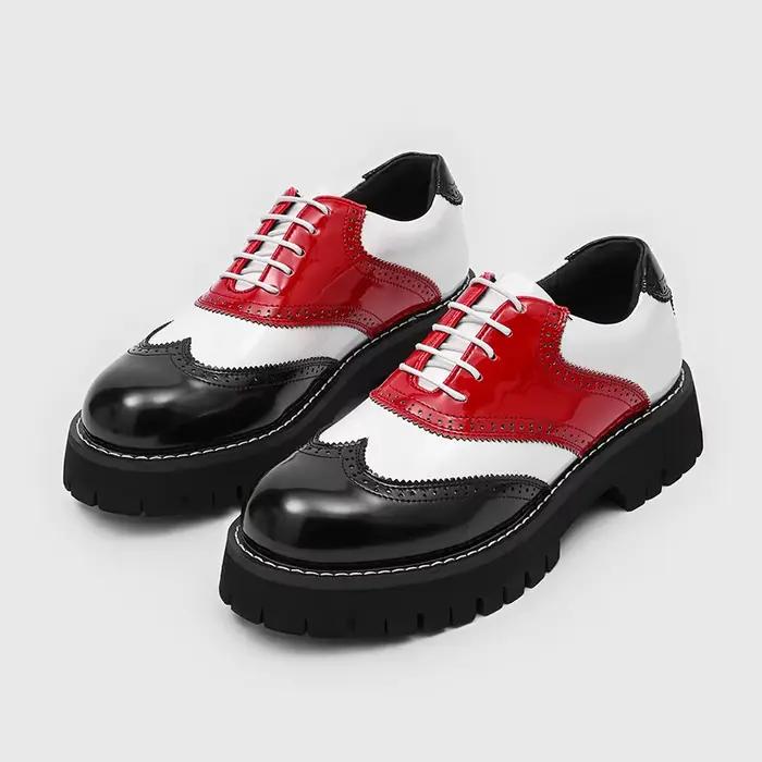 Chaussures Derby Classiques pour Hommes, Taille 38-46, Multicolores, Décontractées, à Lacets, Semell