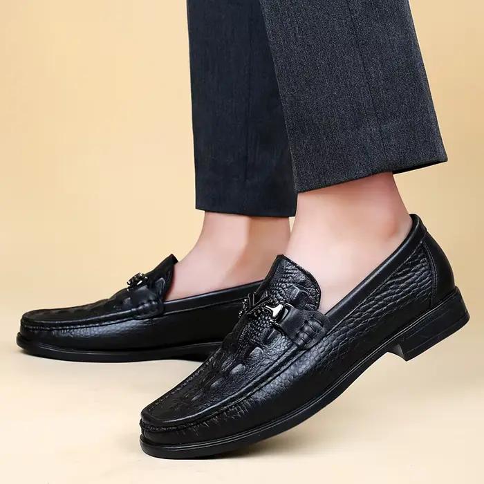 Mocassins d'été en cuir véritable pour hommes, chaussures décontractées pour adultes, chaussures de 