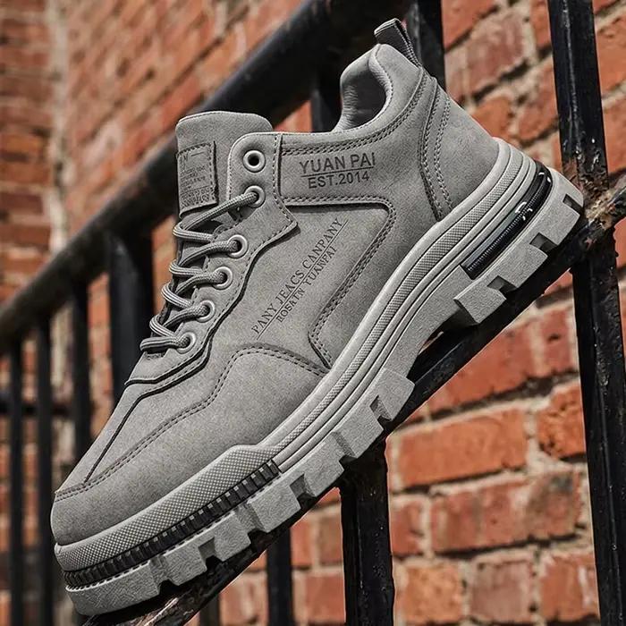 Chaussures décontractées à plateforme épaisse pour hommes LOEIKAN - Baskets de travail à lacets avec