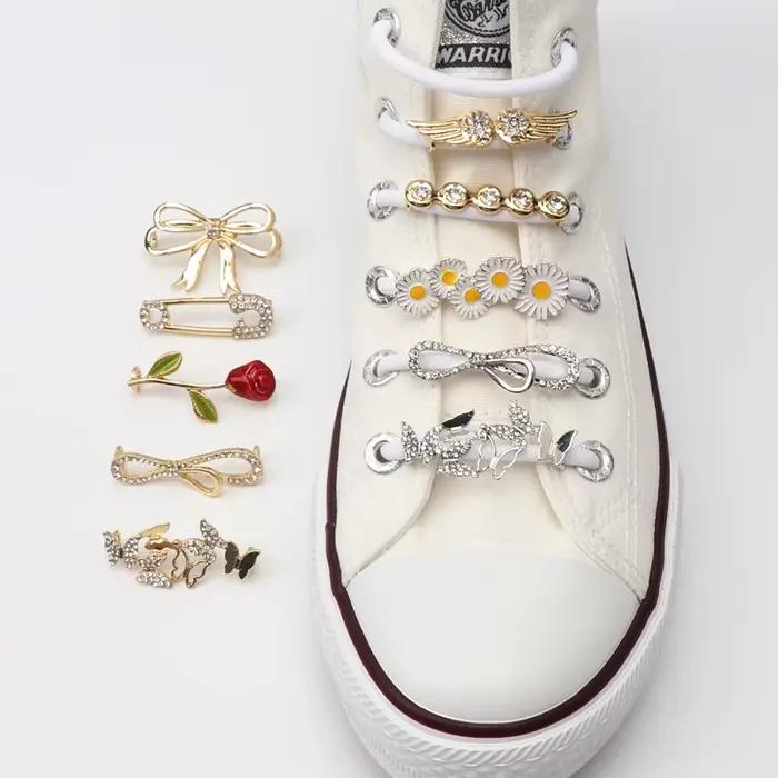 Lacets Clips décorations breloques strass chaussures breloques Faux bijoux baskets fille cadeau bric