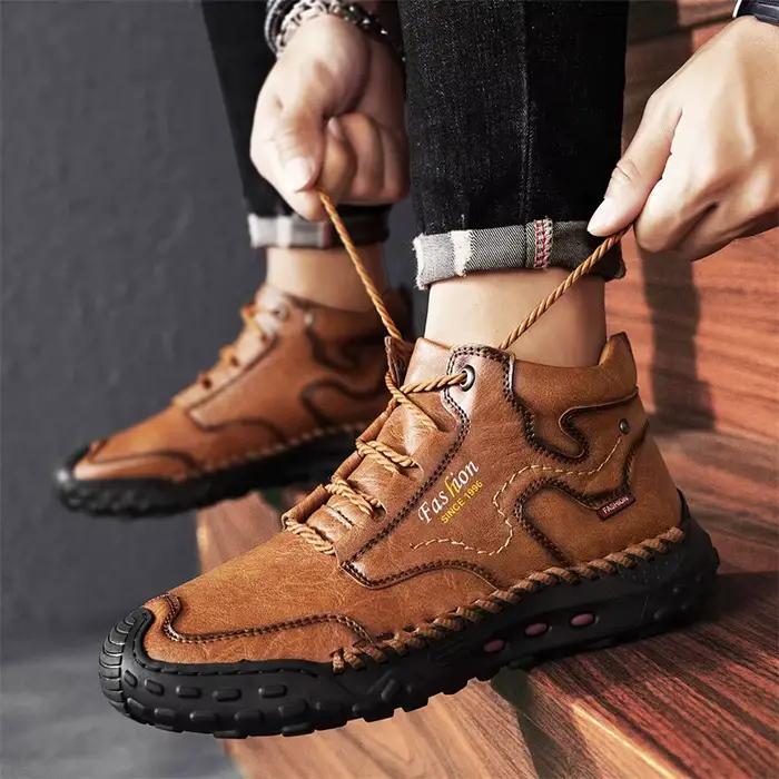 Chaussures décontractées chinoises rétro cousues à la main pour hommes, baskets de course, chaussure