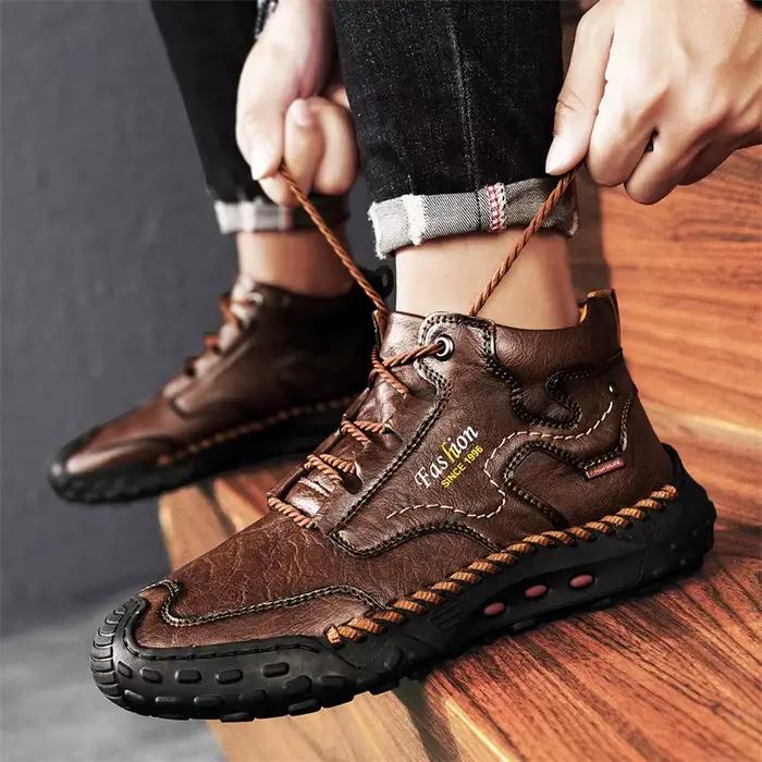 Chaussures décontractées chinoises rétro cousues à la main pour hommes, baskets de course, chaussure