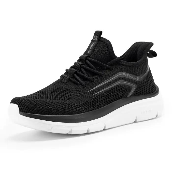Chaussures de course à semelle épaisse pour hommes, baskets d'extérieur légères et rembourrées, coup
