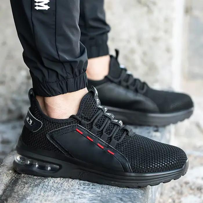 Chaussures de sécurité respirantes pour hommes, avec embout en acier anti-écrasement, bottes de trav