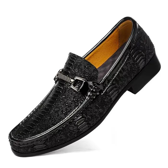 Mocassins en cuir véritable pour hommes, chaussures confortables, décontractées, nouvelle mode mascu