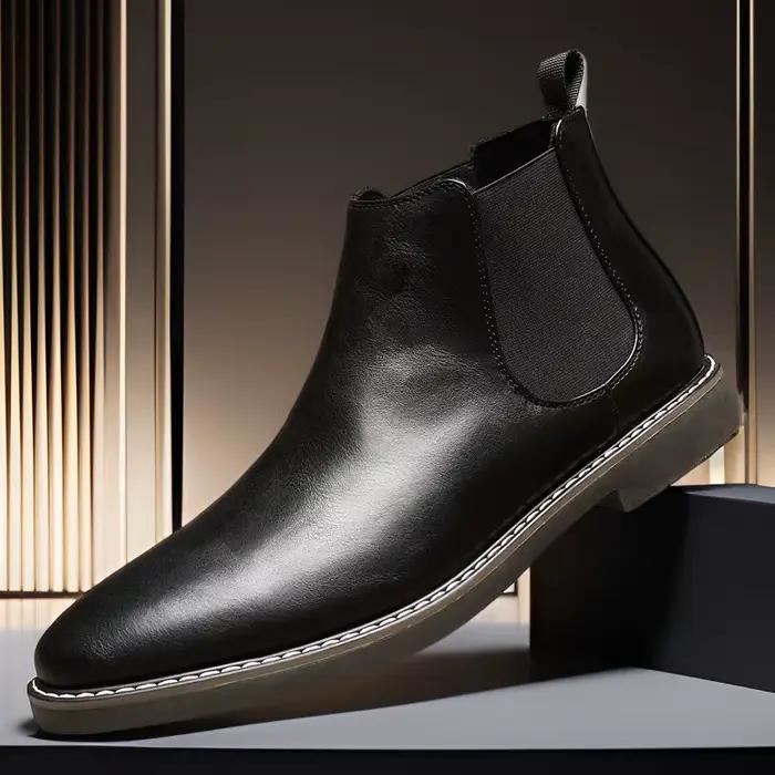 Bottines Chelsea en cuir pour hommes, chaussures de luxe de haute qualité, à la mode, Style britanni