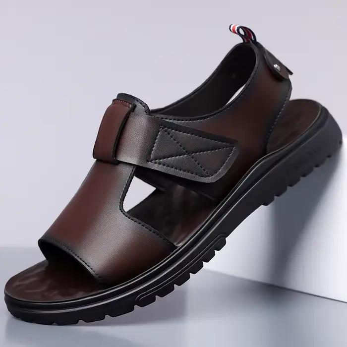 Sandales d'été tendance pour hommes – Chaussures de plage à semelle épaisse et souple – Chaussons d'