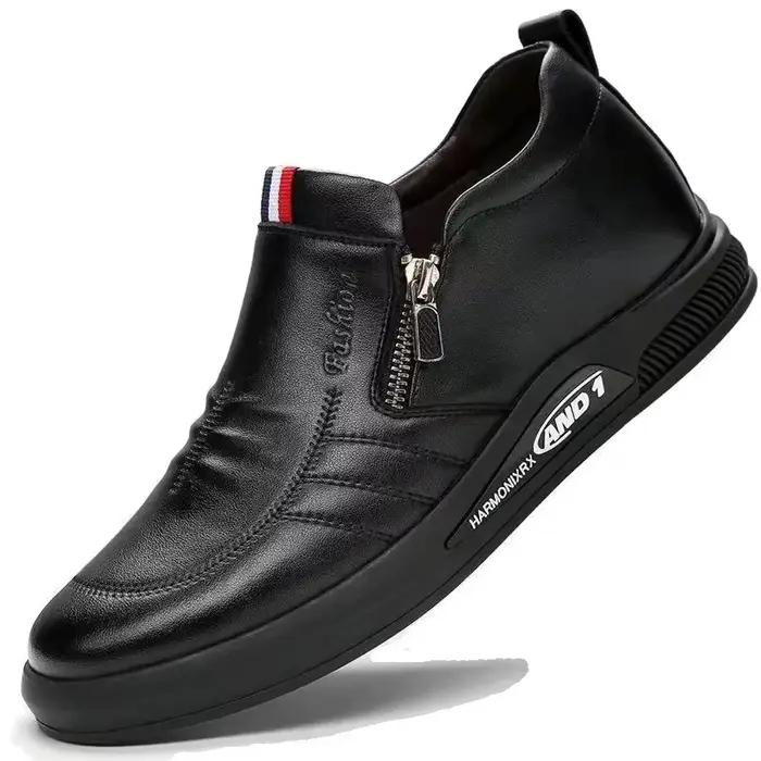 Chaussures décontractées en cuir PU pour hommes, mocassins de marque tendance, baskets d'été plates 