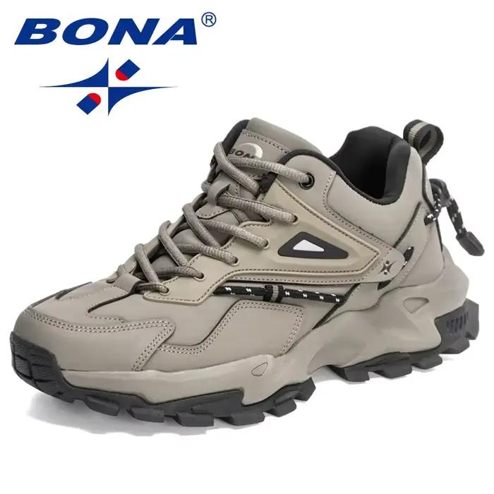 BONA – chaussures d'action en cuir pour hommes, baskets légères et décontractées, respirantes et con
