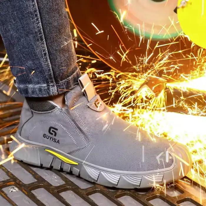 Bottes de sécurité pour hommes, chaussures de sécurité pour soudeurs, chaussures de sécurité anti-éc