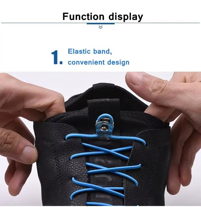 Lacets de Chaussures artificiel astiques en Métal pour Enfant et Adulte, Rapide, Paresseux, 1 Paire