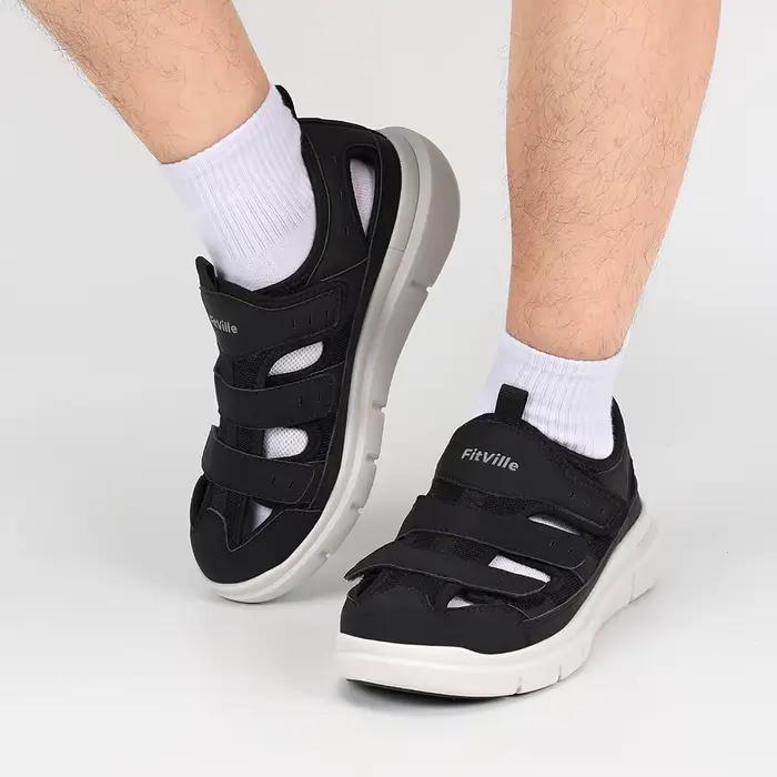FitVille – sandales élargies pour hommes, chaussures de diabète décontractées, légères pour la fasci