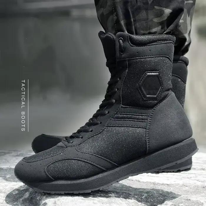 Bottes de chasse ultralégères pour hommes, chaussures de travail noires, pour course en plein air, r