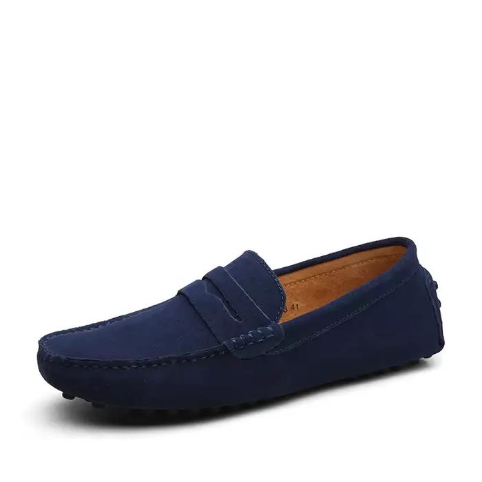 Mocassins en cuir véritable pour hommes, chaussures plates légères, mocassins de conduite, haute qua