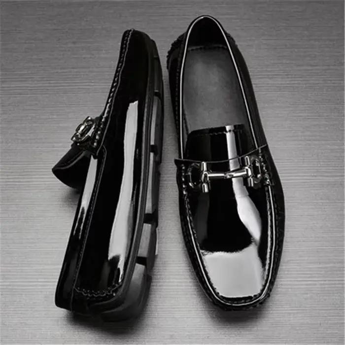Chaussures de loisirs en cuir véritable pour hommes, nouvelle version, chaussures de conduite décont