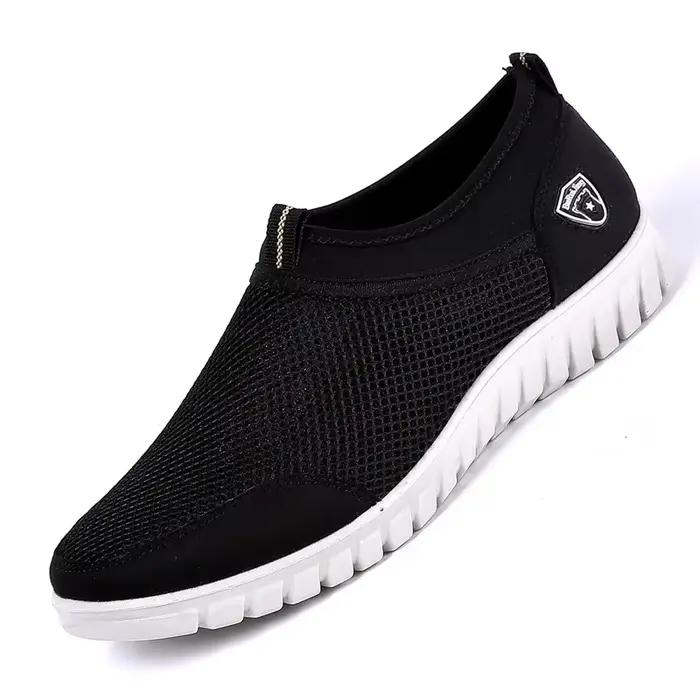 Baskets en maille pour hommes, chaussures respirantes, décontractées, à enfiler, mocassins de marche