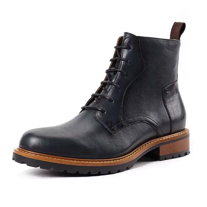 ZFTL-Bottes rétro en cuir véritable faites à la main pour hommes, bottes de rinçage basiques pour ho