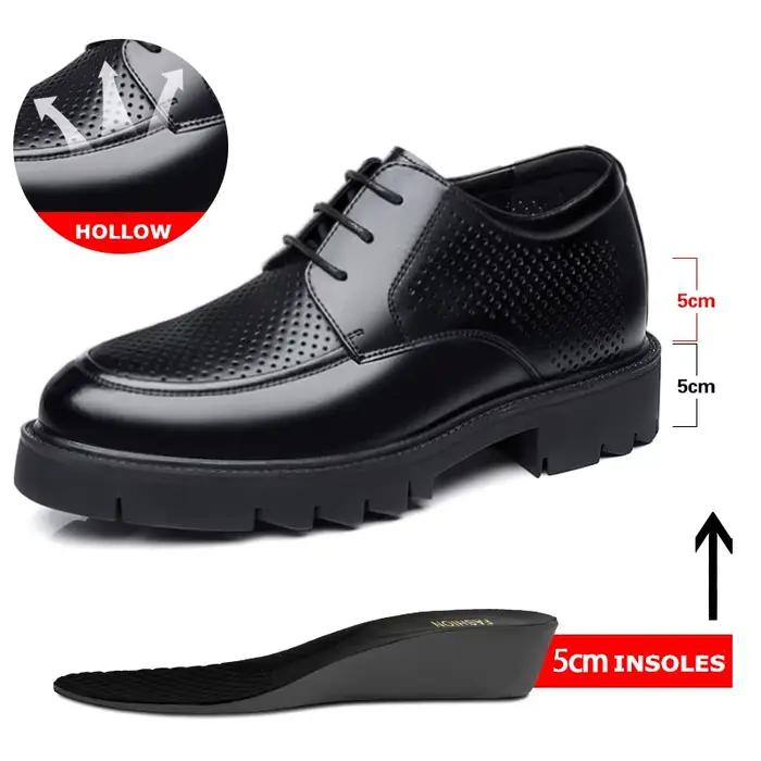 Hommes chaussures mode 8-10 cm hauteur augmentant chaussure automne à l'intérieur des chaussures hau