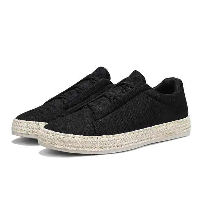 Chaussures de pêcheur en lin, chaussures en tissu tendance pour hommes 2025, chaussures décontractée