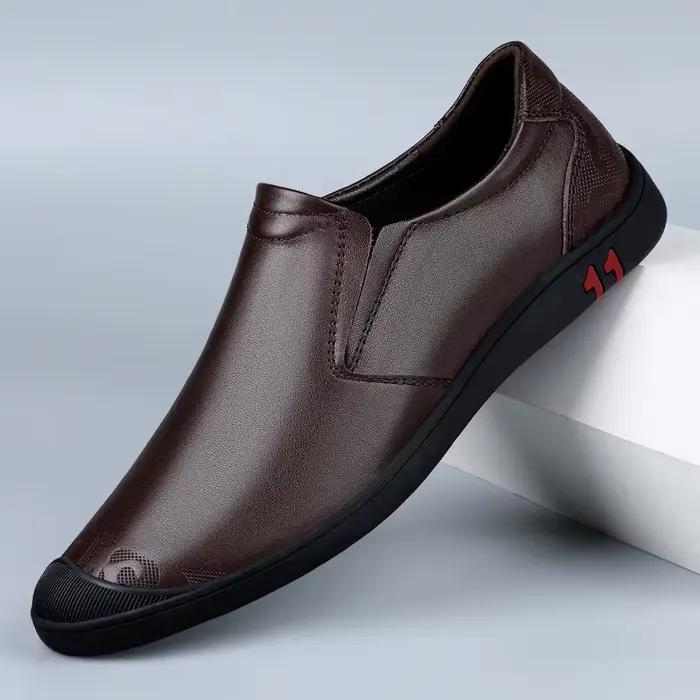 Nouvelles Chaussures Habillées Décontractées en Cuir de Vachette pour Hommes 2026 – Mocassins Unicol