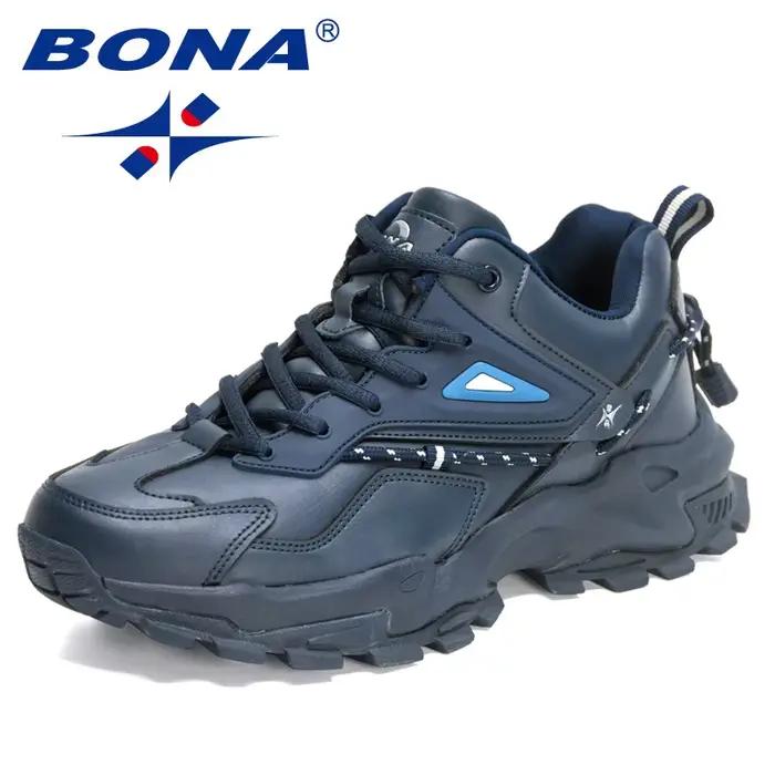 BONA – chaussures d'action en cuir pour hommes, baskets légères et décontractées, respirantes et con