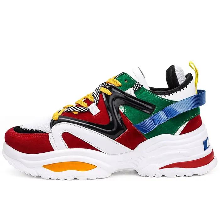 2025 baskets homme grosse chaussures papa mode Couple INS chaud Harajuku Style à lacets maille plate