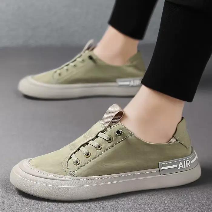 Baskets d'été légères en tissu de soie pour homme, chaussures plates de marche respirantes, mocassin
